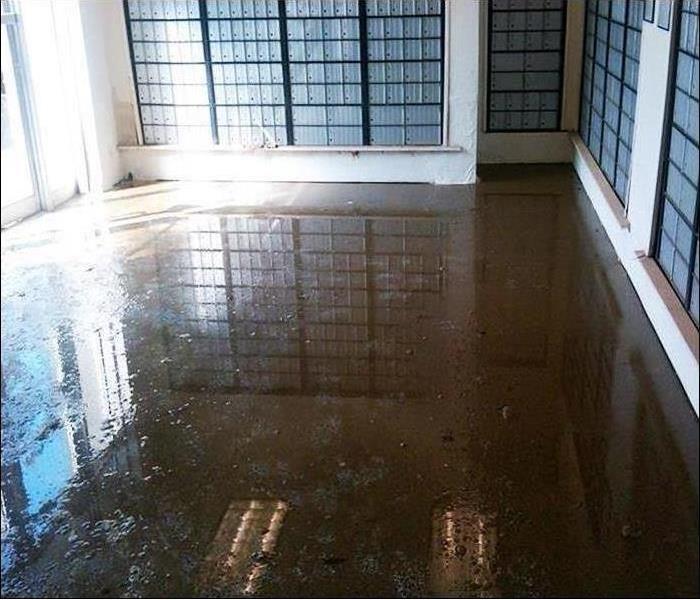 flooded floor of a post office in Orlando, FL