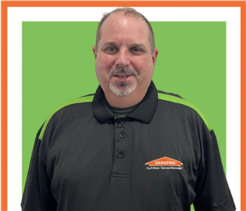 Bobby Glover in front of a green background, SERVPRO Employee, Male